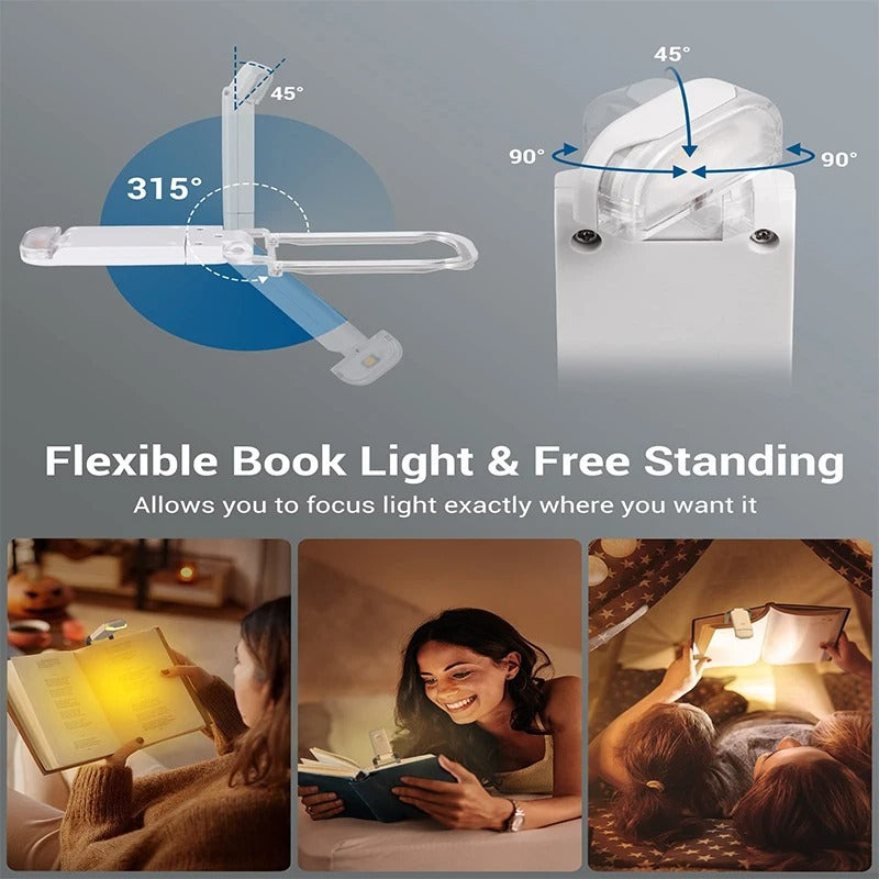 Mini LED Reading Clip Light – USB Rechargeable and Portable Night Light