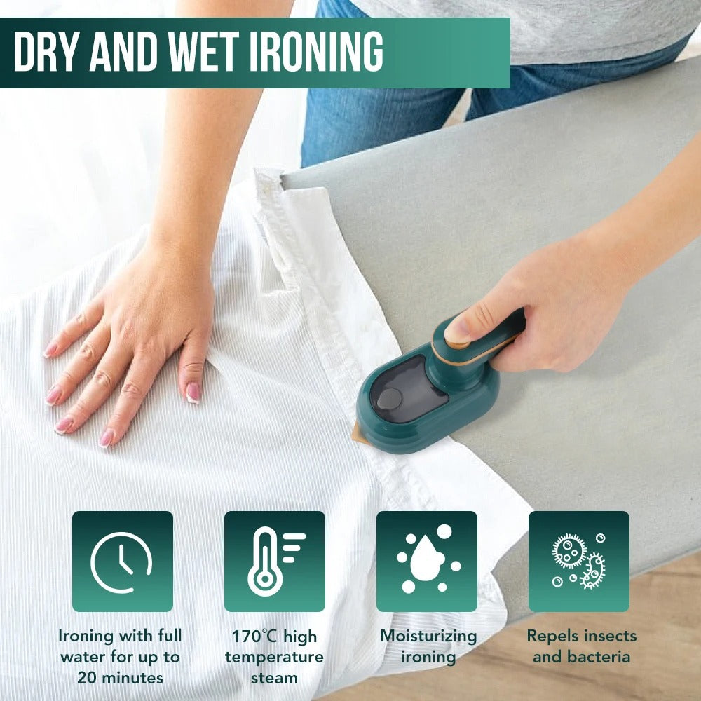 Mini Handheld Rotating Steam Iron – Portable Wet & Dry