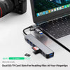 8-in-1 USB Hub with Card Reader USB-C Port, USB 3.0/2.0, SD/TF Slots