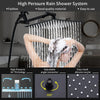 Luxury 8/10 Inch Black Rain Shower System – High Pressure Shower Faucet with 6-Mode Adjustable Hand Showerhead