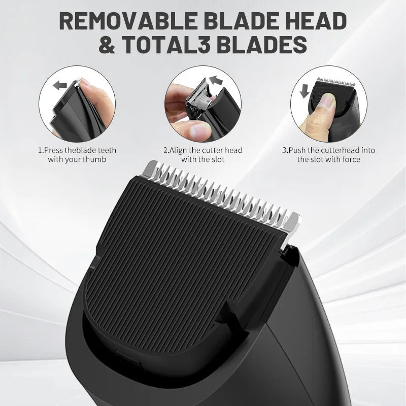 Professional Electric Hair Clipper Kit for Men Rechargeable Trimmer