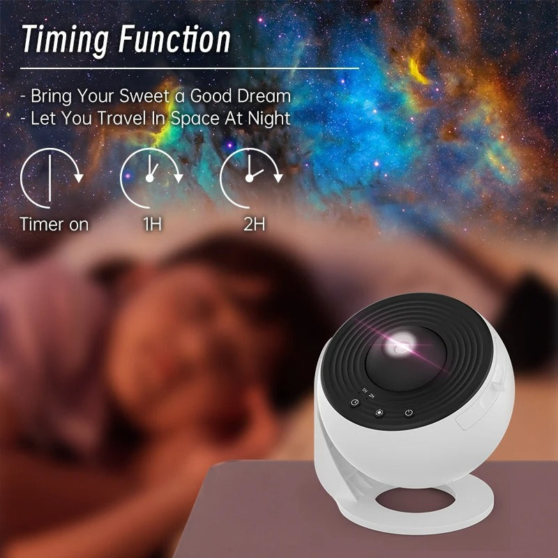 Galaxy Projector Night Light – 360° Rotating Starry Sky Planetarium Lamp