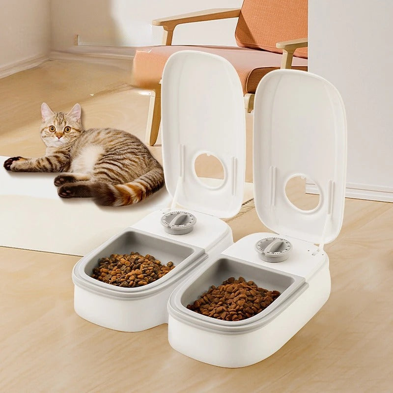 Automatic Pet Feeder with Dual Bowls