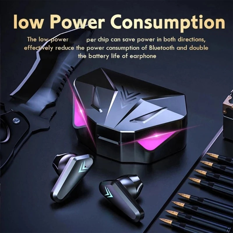 Pro Gaming Earbuds – Wireless Bluetooth 9D Stereo Earphones with Mic & Bass Sound for Gamers
