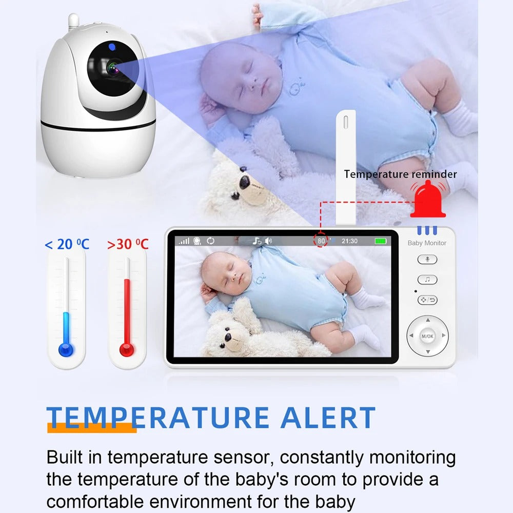 5.0-Inch Video Baby Monitor – Wireless Pan-Tilt Camera