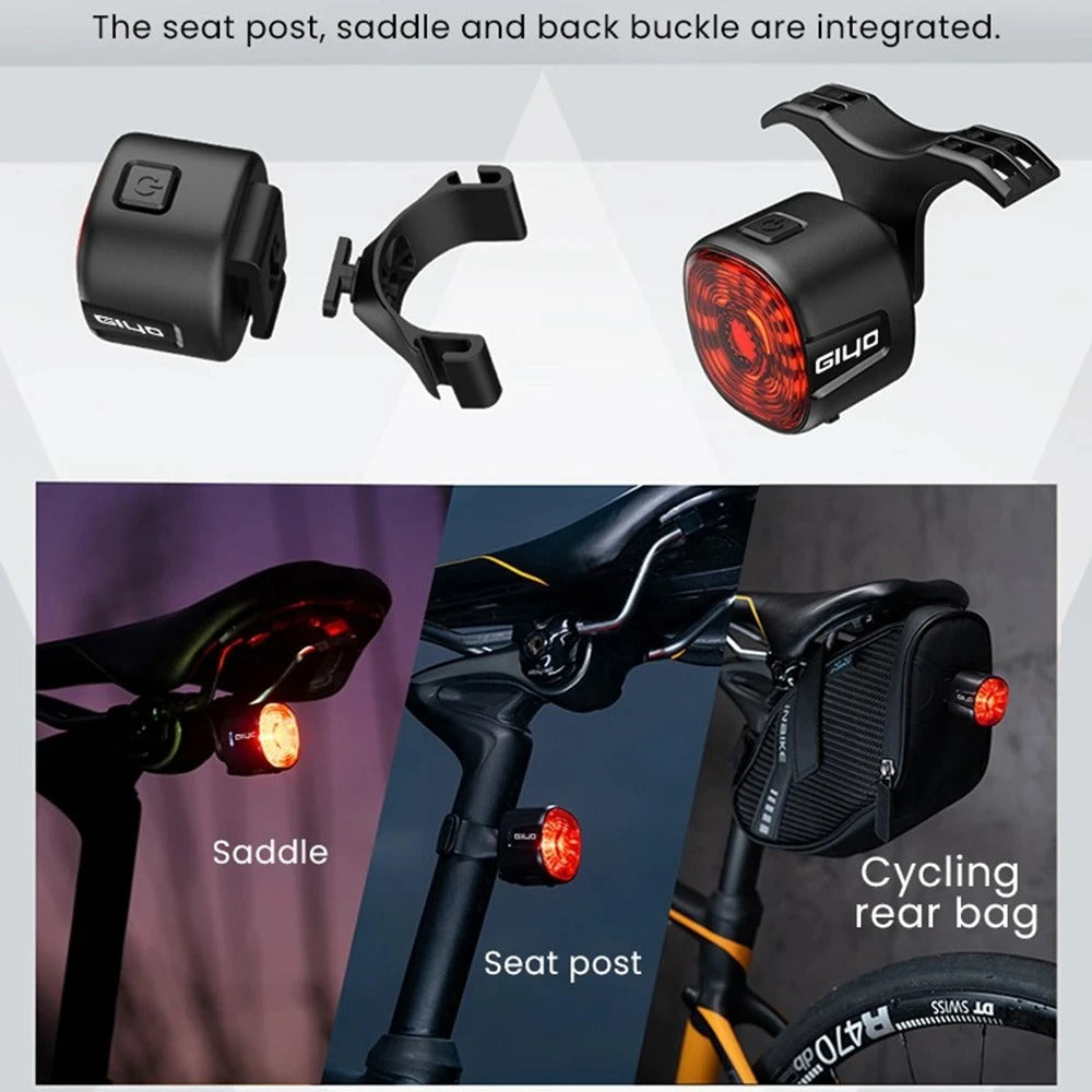 Smart Bicycle Brake Tail Light – USB Rechargeable