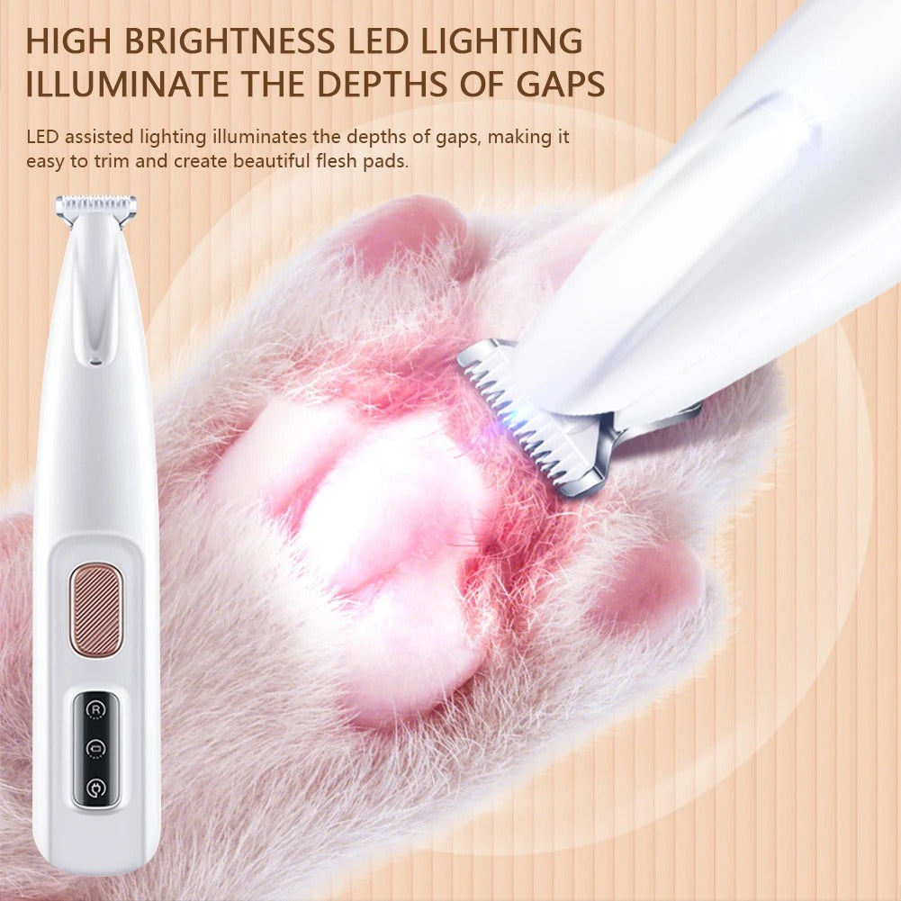 Portable Pet Paw Trimmer with LED Light – Rechargeable Cordless Nail Grinder