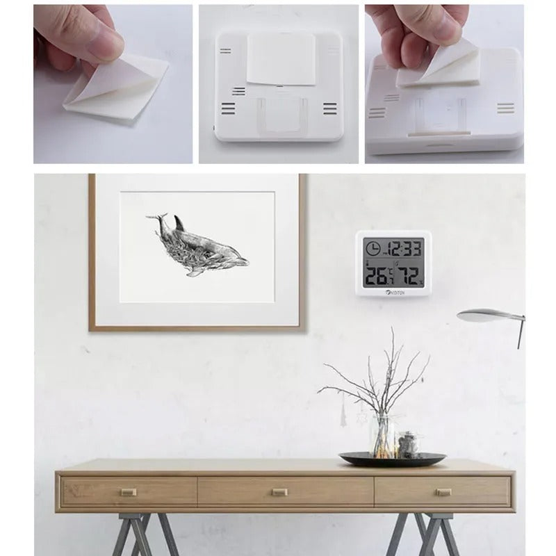 Digital Desk & Wall Clock with Temperature & Humidity Display