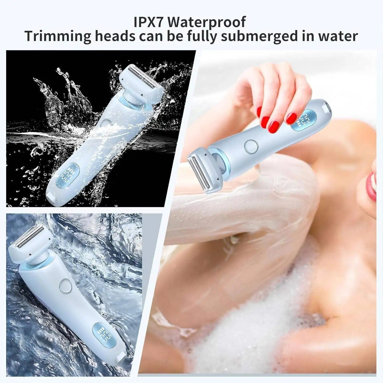 2-in-1 Portable Waterproof Lady Shaver Bikini Trimmer Epilator