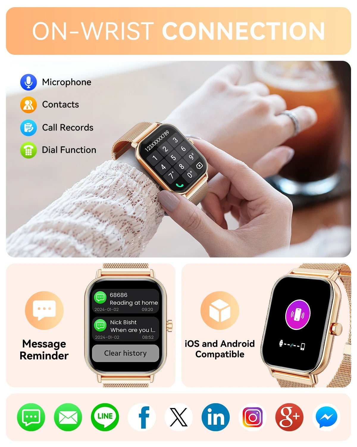 Avelora Ladies Smartwatch Smart Tracker
