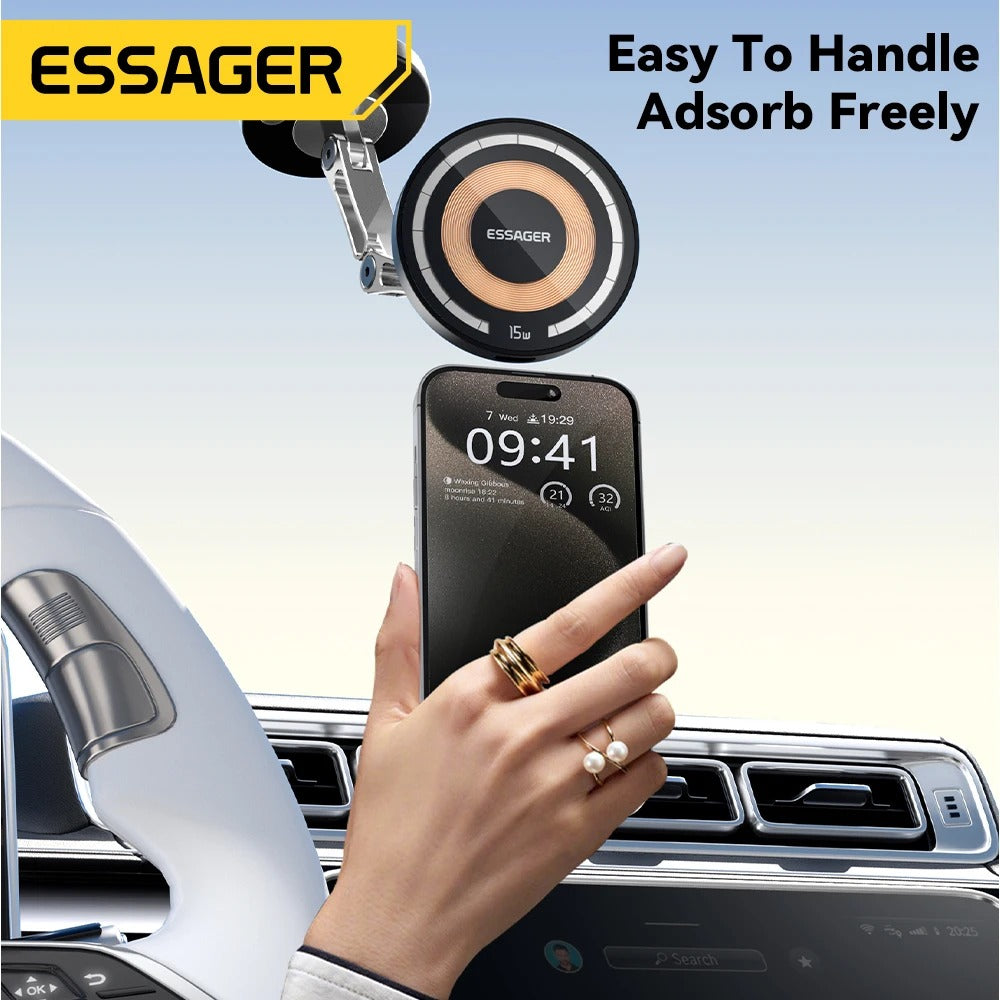 Magnetic Wireless Car Charger – 15W Fast Charging