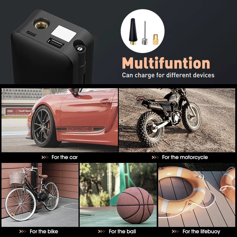 Rechargeable Portable Tire Inflator – Cordless Digital Air Compressor
