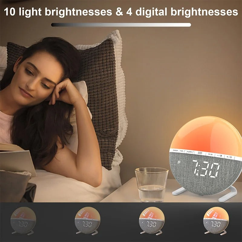 Sunrise Wake Up Light Alarm Clock with Natural Sounds & Colors