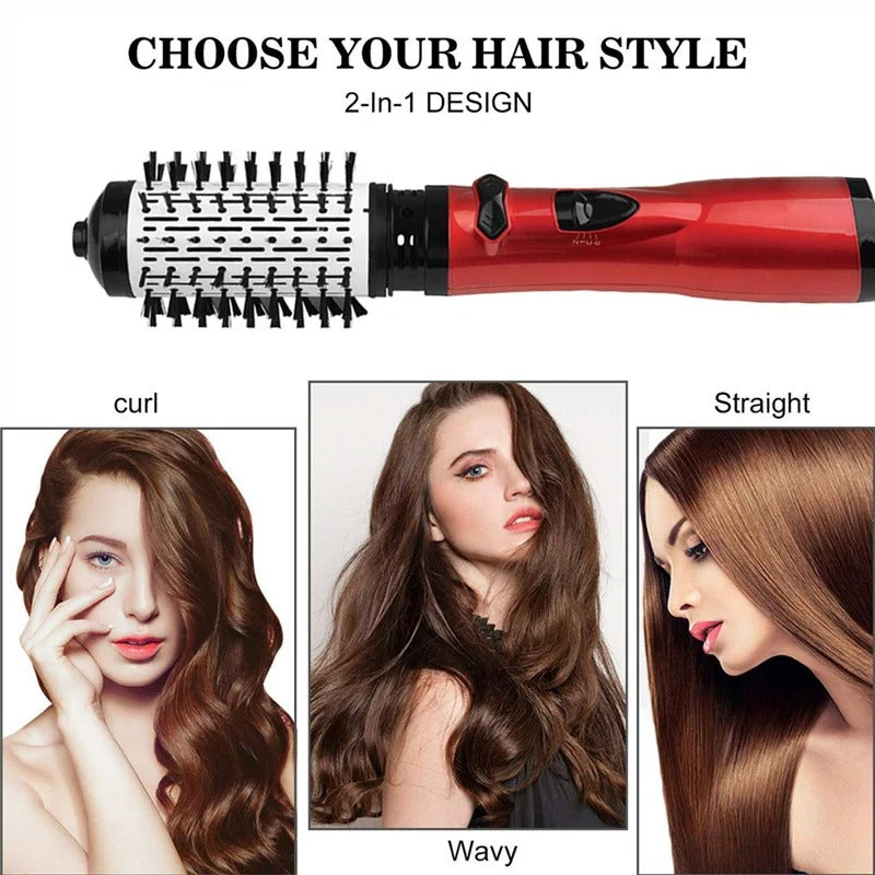 2-in-1 360° Rotating Hot Air Brush Hair Dryer Comb
