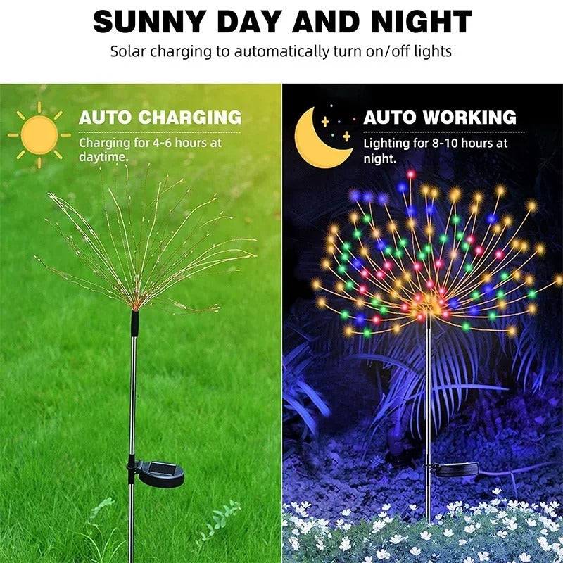 Solar LED Firework Fairy Lights [4x pack]