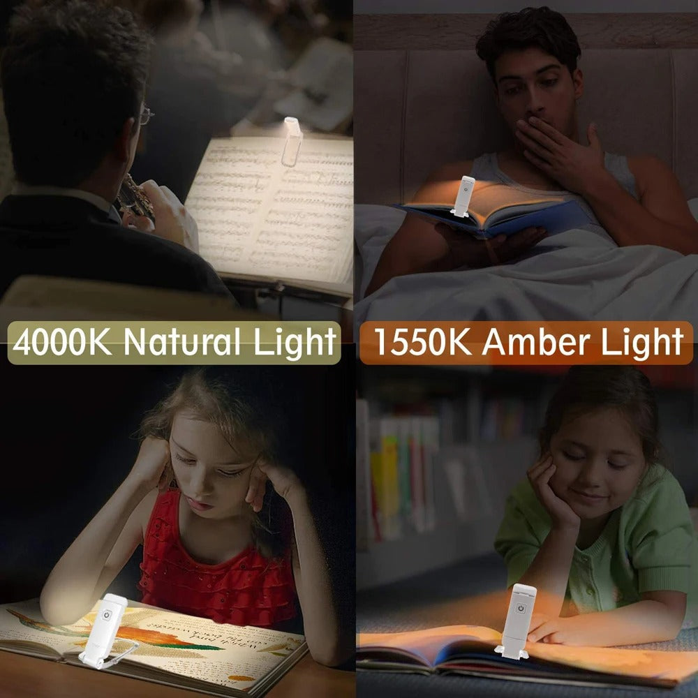 Mini LED Reading Clip Light – USB Rechargeable and Portable Night Light