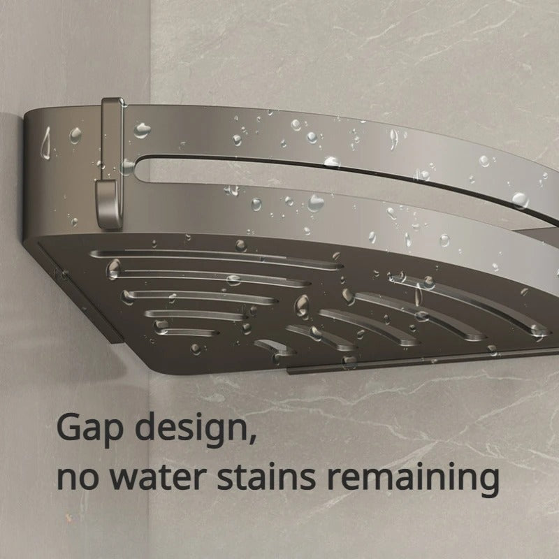 Wall-Mounted Aluminum Bathroom Corner Shelf