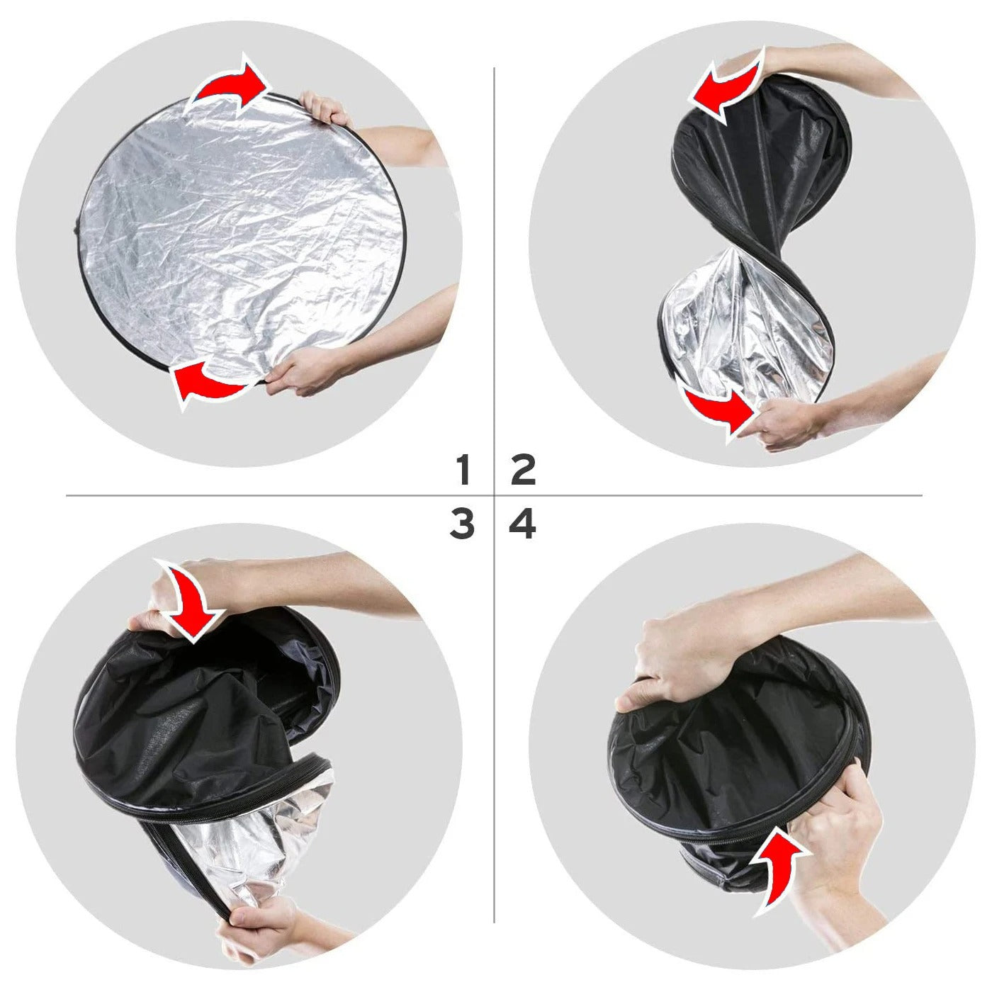 24-Inch 5-in-1 Collapsible Photography Reflector - Portable Light Diffuser