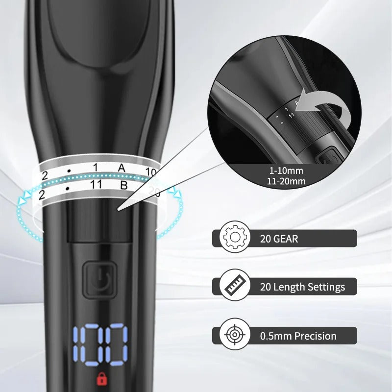Professional Electric Hair Clipper Kit for Men Rechargeable Trimmer