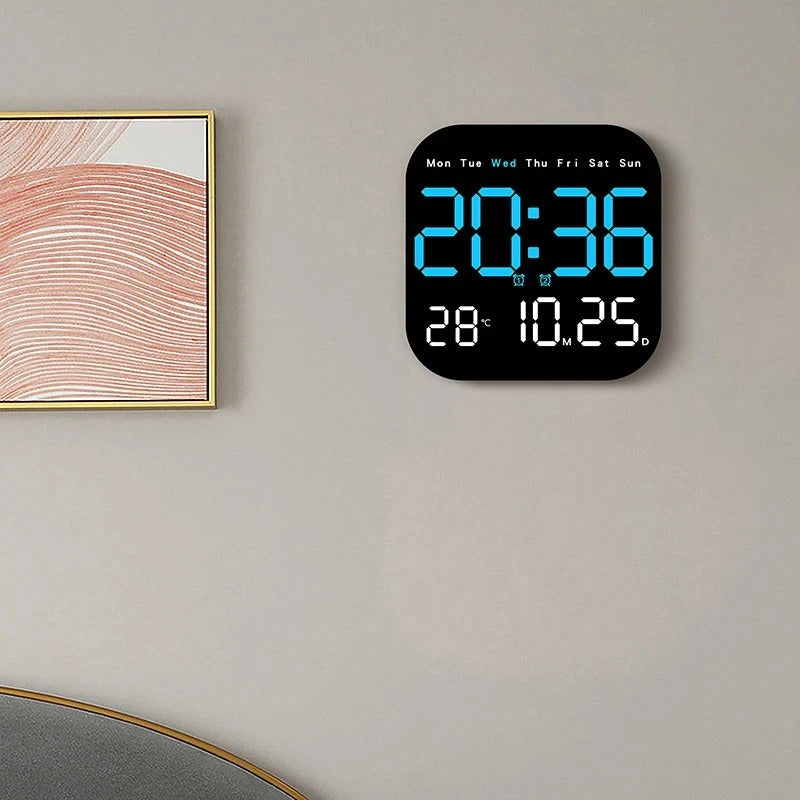 Digital Wall Clock with LED Alarm Clock