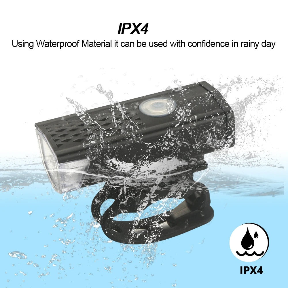 USB Rechargeable Bike Light Set – Front LED Headlight & Rear Taillight