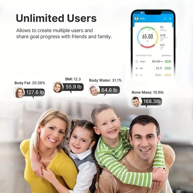 Smart Bluetooth Weight Scale for Body Metrics & Health Tracking