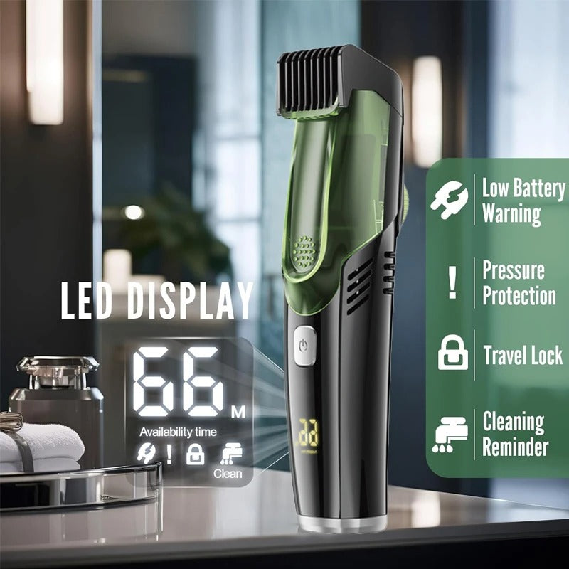 Cordless Beard Trimmer for Men Rechargeable Electric Vacuum Shaver