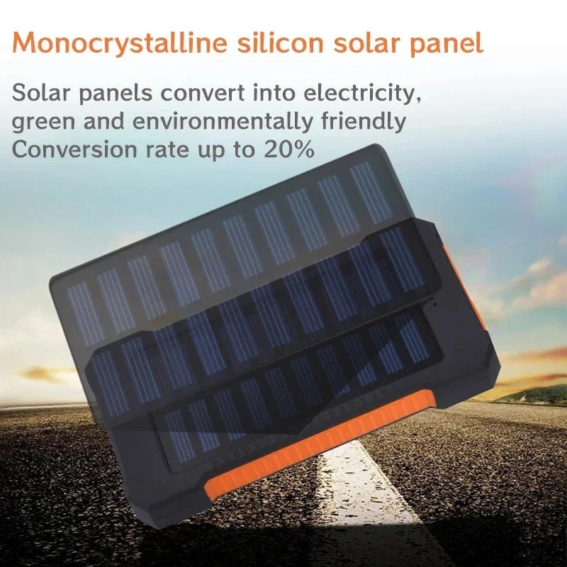 200000mAh Solar Power Bank Large Capacity Portable Battery
