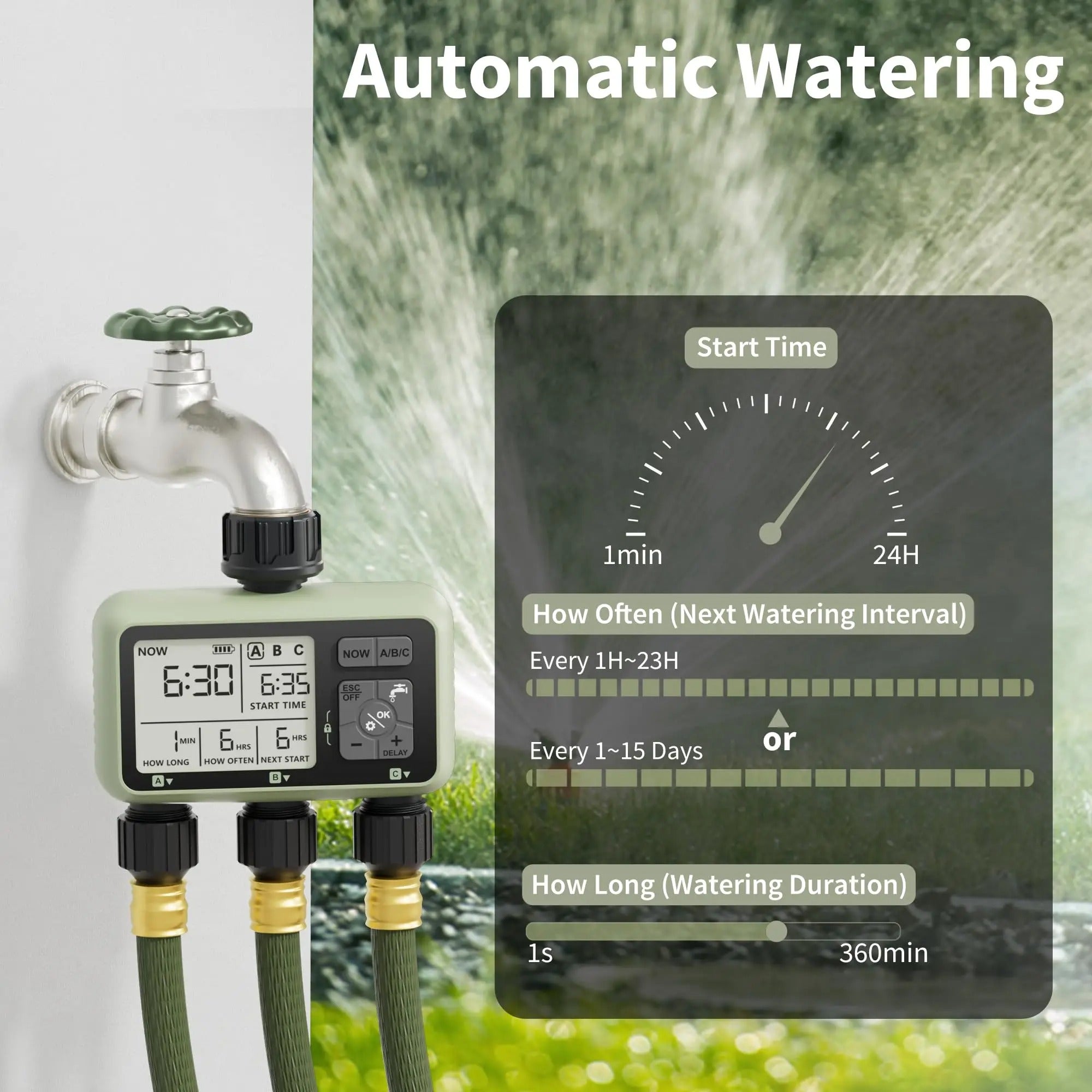 3-Zone Garden Irrigator Water Timer