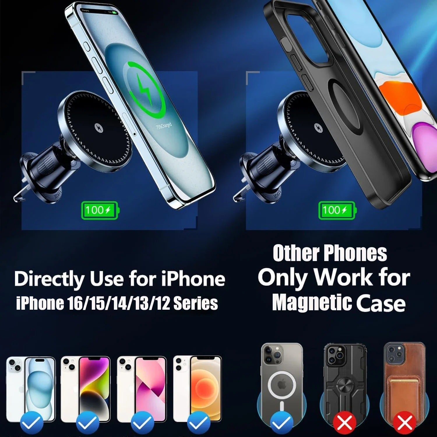 Magnetic Wireless Phone Car Charger