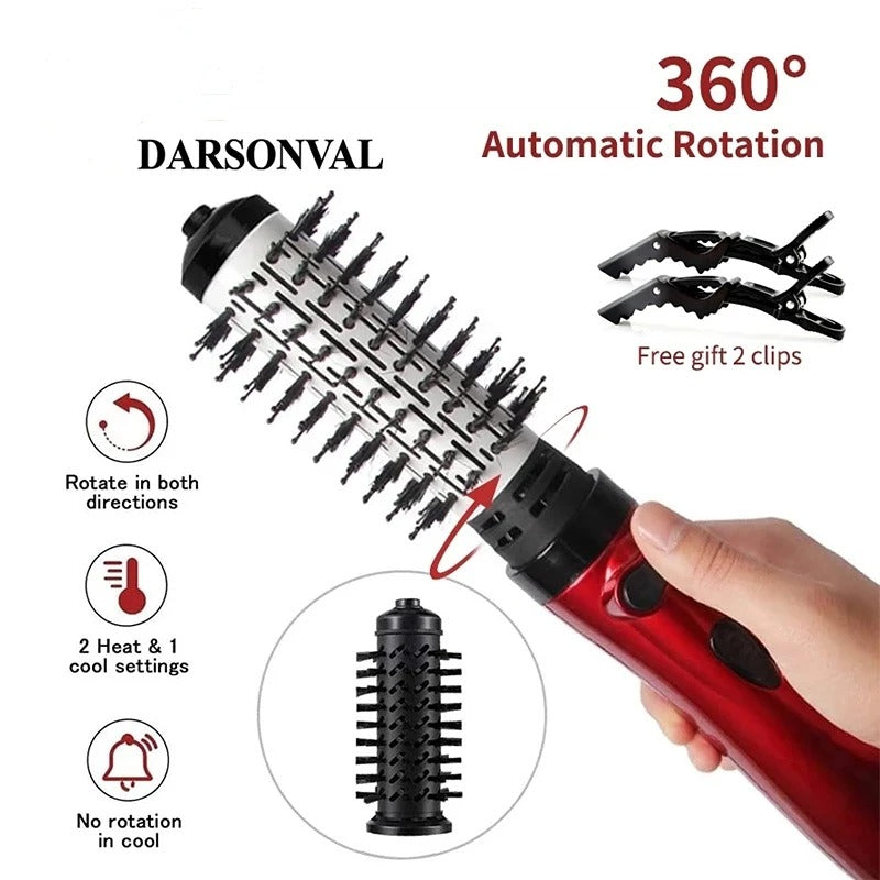2-in-1 360° Rotating Hot Air Brush Hair Dryer Comb