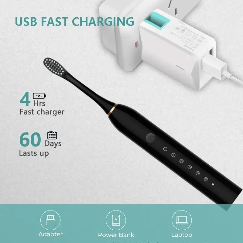 Electric Toothbrush – IPX7 Waterproof Rechargeable