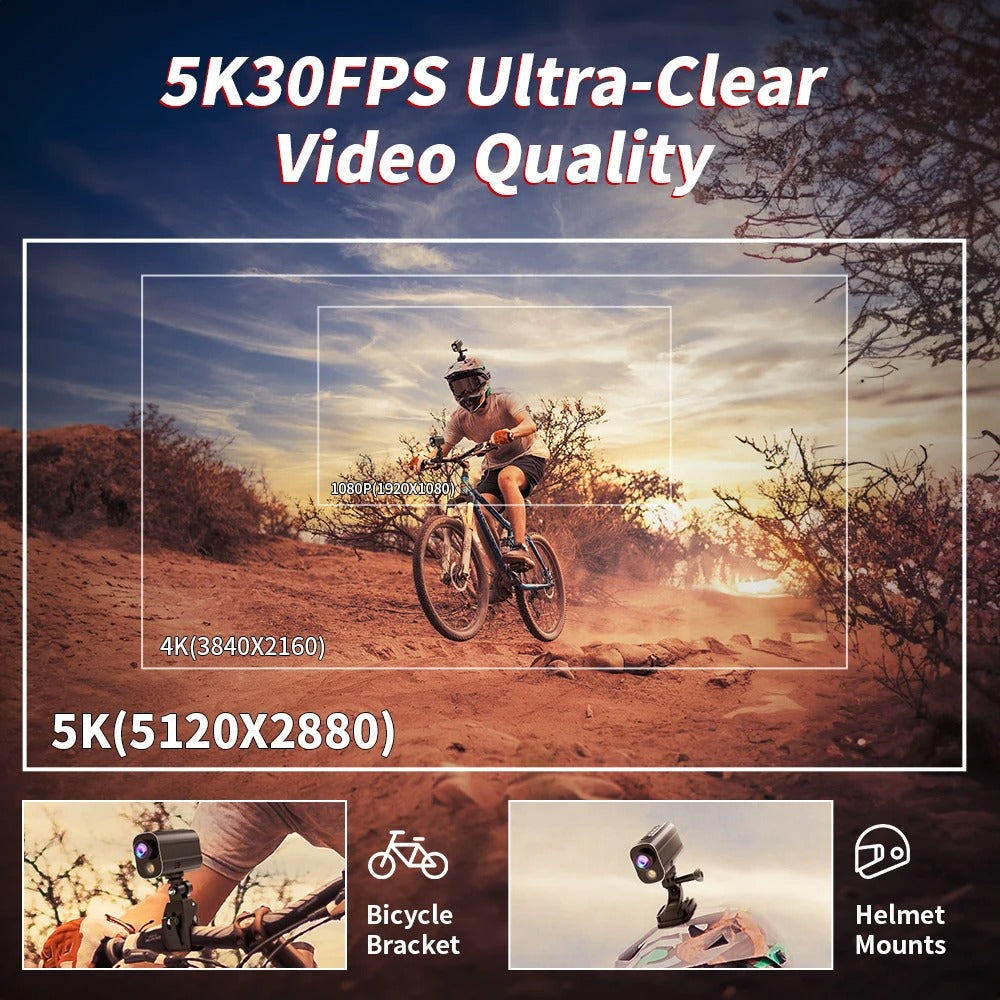 5K Helmet Action Camera – WiFi Sport DV with LED & Anti-Shake for Bike & Motorcycle