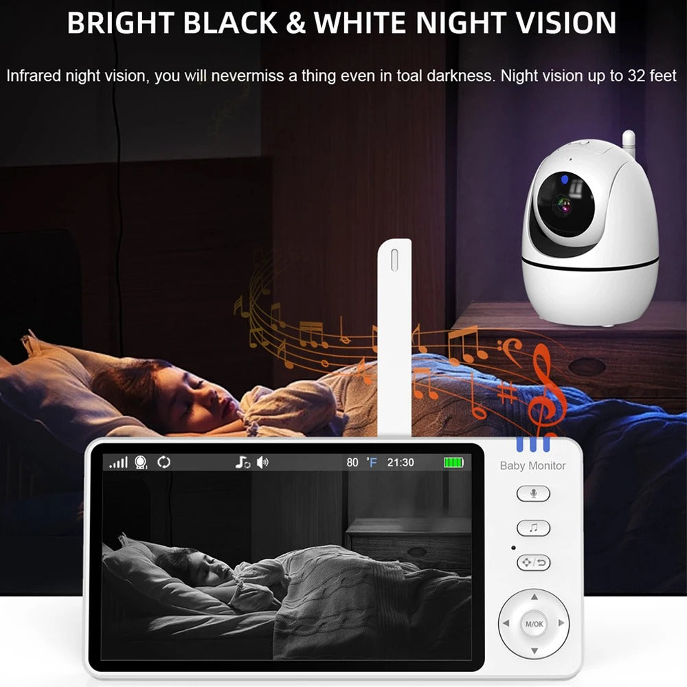 5.0-Inch Video Baby Monitor – Wireless Pan-Tilt Camera