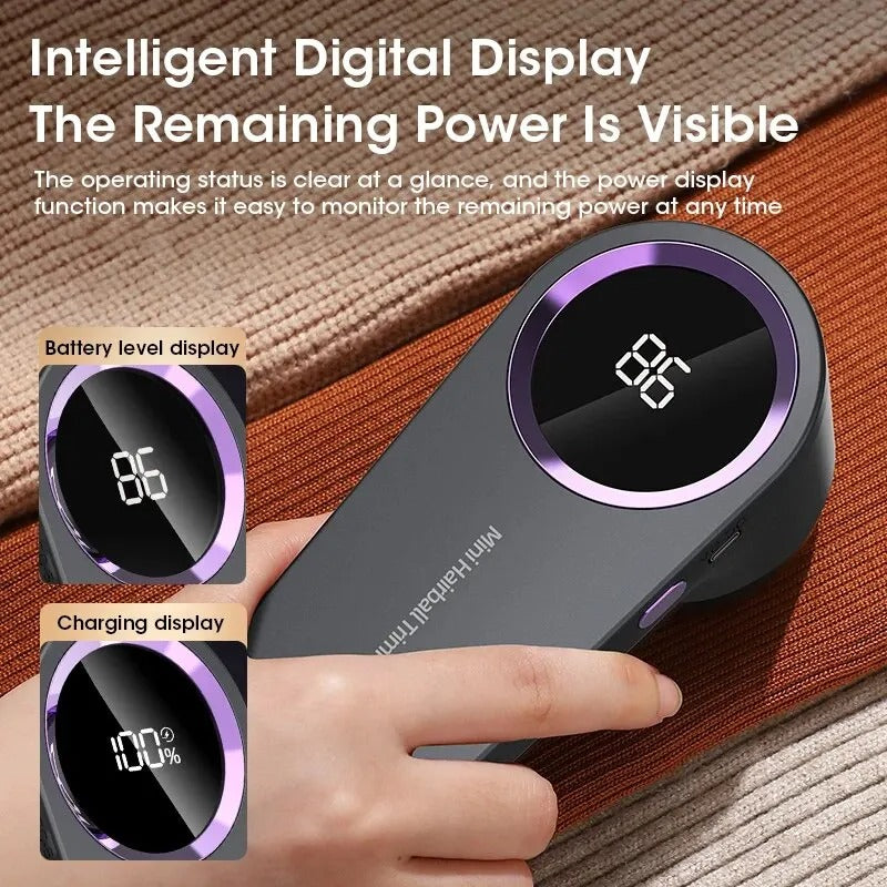 LED Digital Lint Remover – USB Rechargeable Fabric Shaver