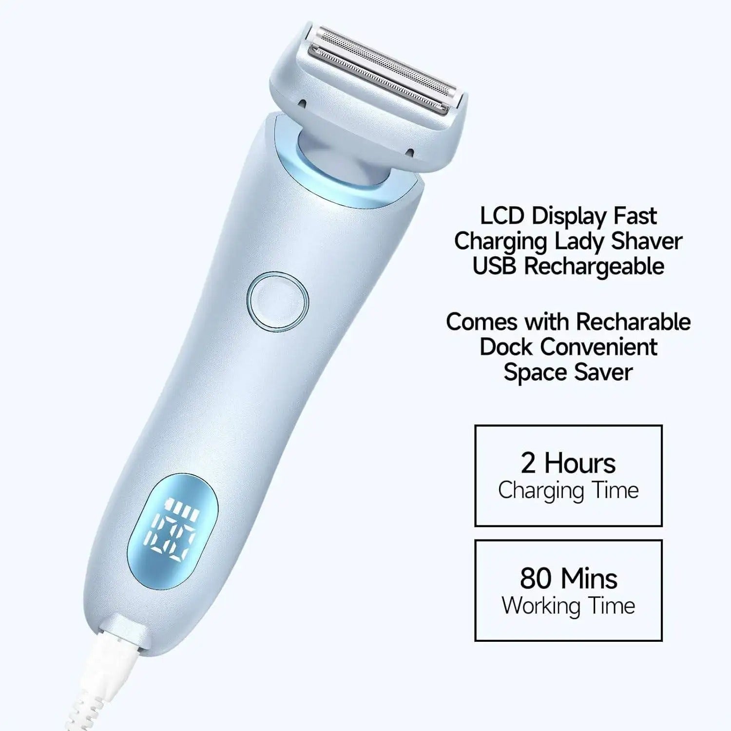 2-in-1 Portable Waterproof Lady Shaver Bikini Trimmer Epilator