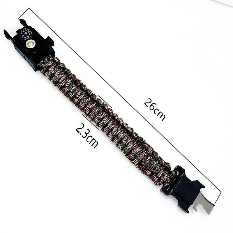 Waterproof Survival Paracord Bracelet with LED Light