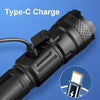 High Power LED Flashlight – USB Rechargeable Torch with Built-in Battery for Camping, Emergency & Outdoor Use
