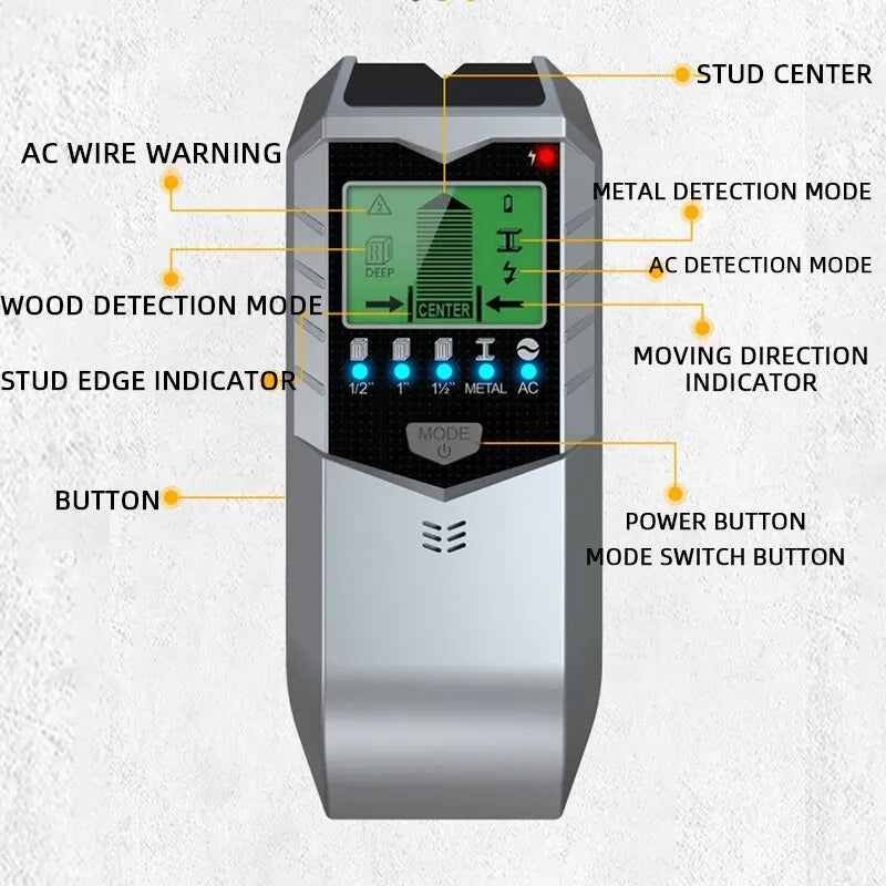 Multifunctional Wall Detector – Accurate Metal, Wood & Live Wire Scanner