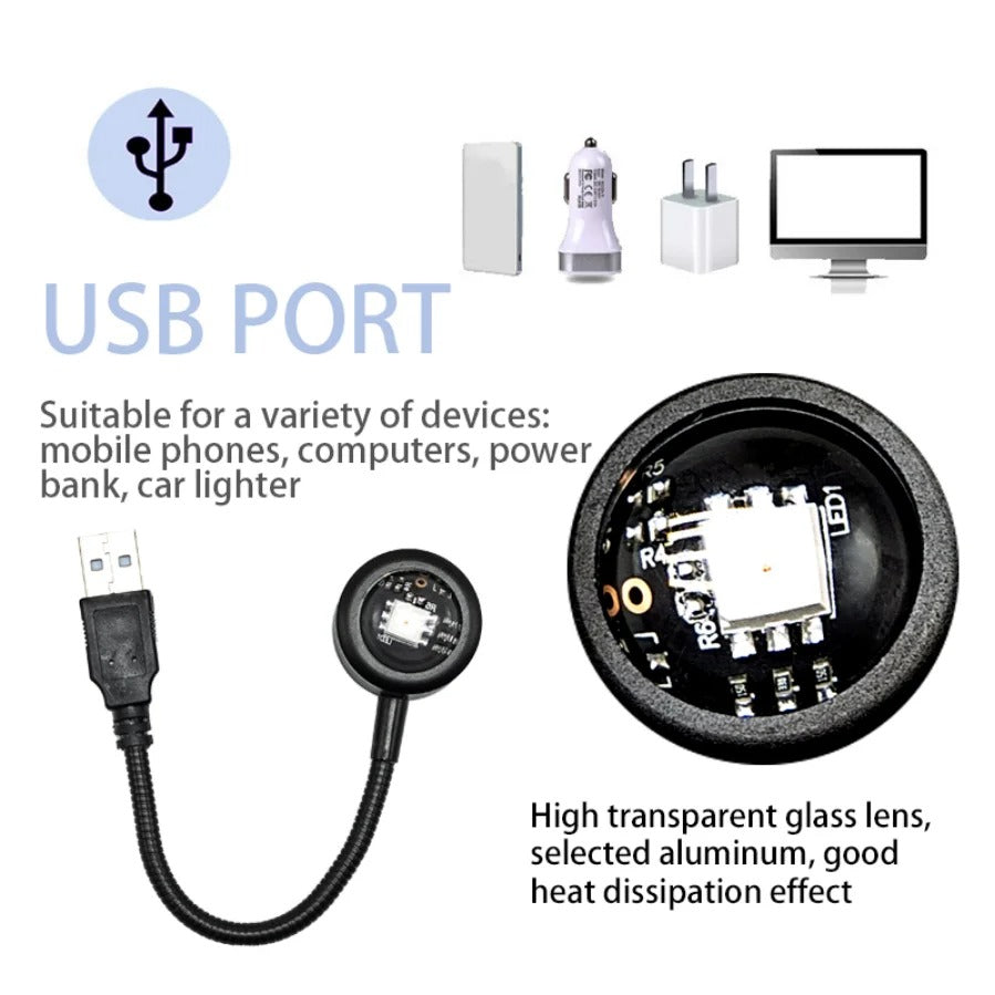 LED USB Sunset Lamp Projector Portable Mood Night Light
