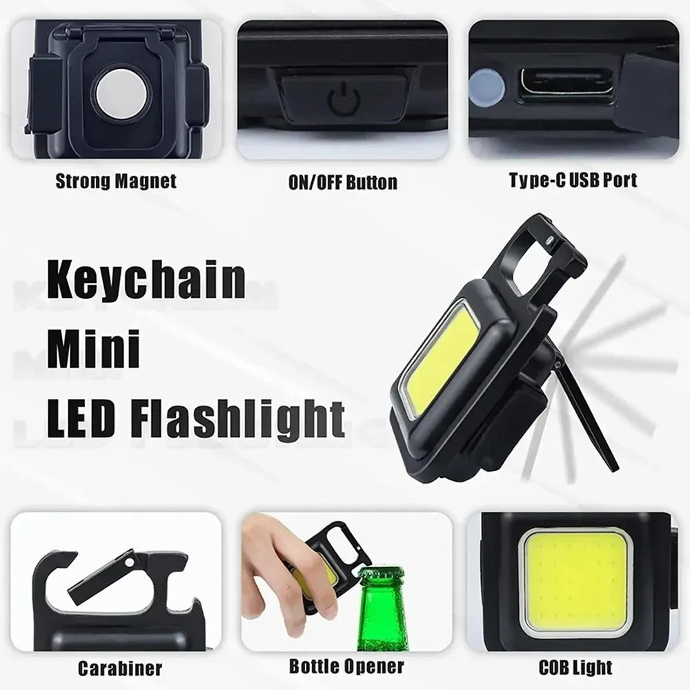 Multifunctional Mini LED Flashlight Keychain – Portable camping Light