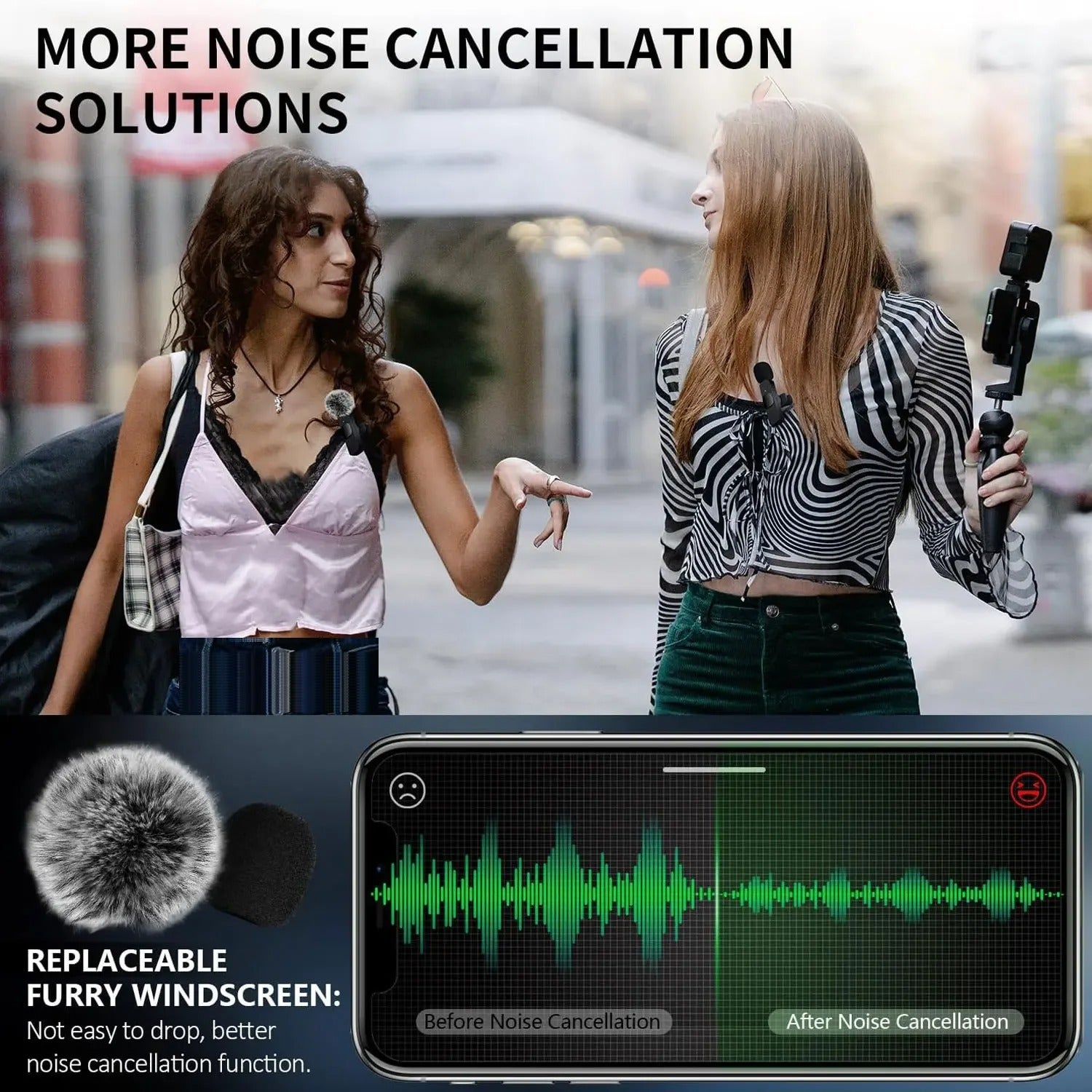 Portable Wireless Lavalier Mic with Noise Reduction