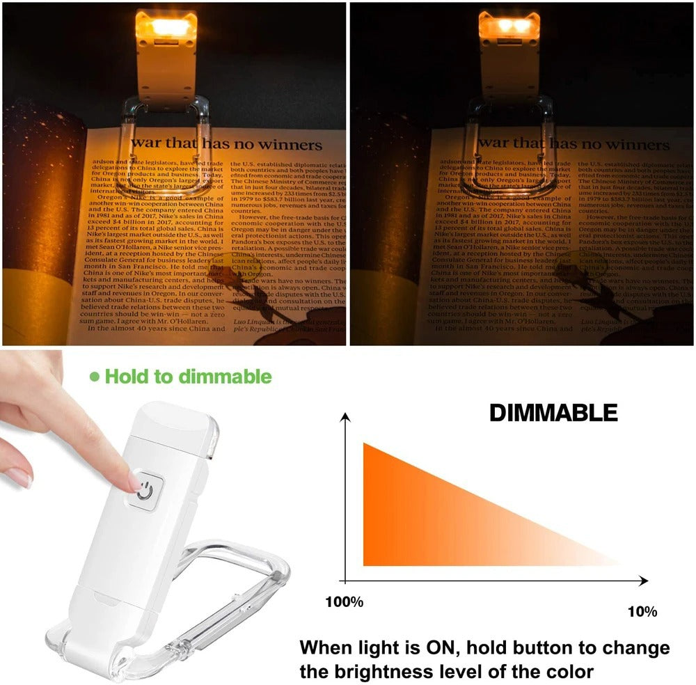 Mini LED Reading Clip Light – USB Rechargeable and Portable Night Light