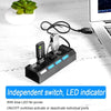 High-Speed 4/7-Port USB 2.0 Hub with LED Light and Switch Multi-USB Adapter & Expander for PC and Laptop