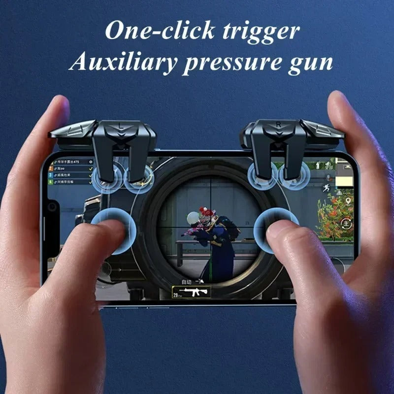 Six-Finger Mobile Game Trigger – Universal L1 R1 Aim Gamepad with ABS Key Buttons