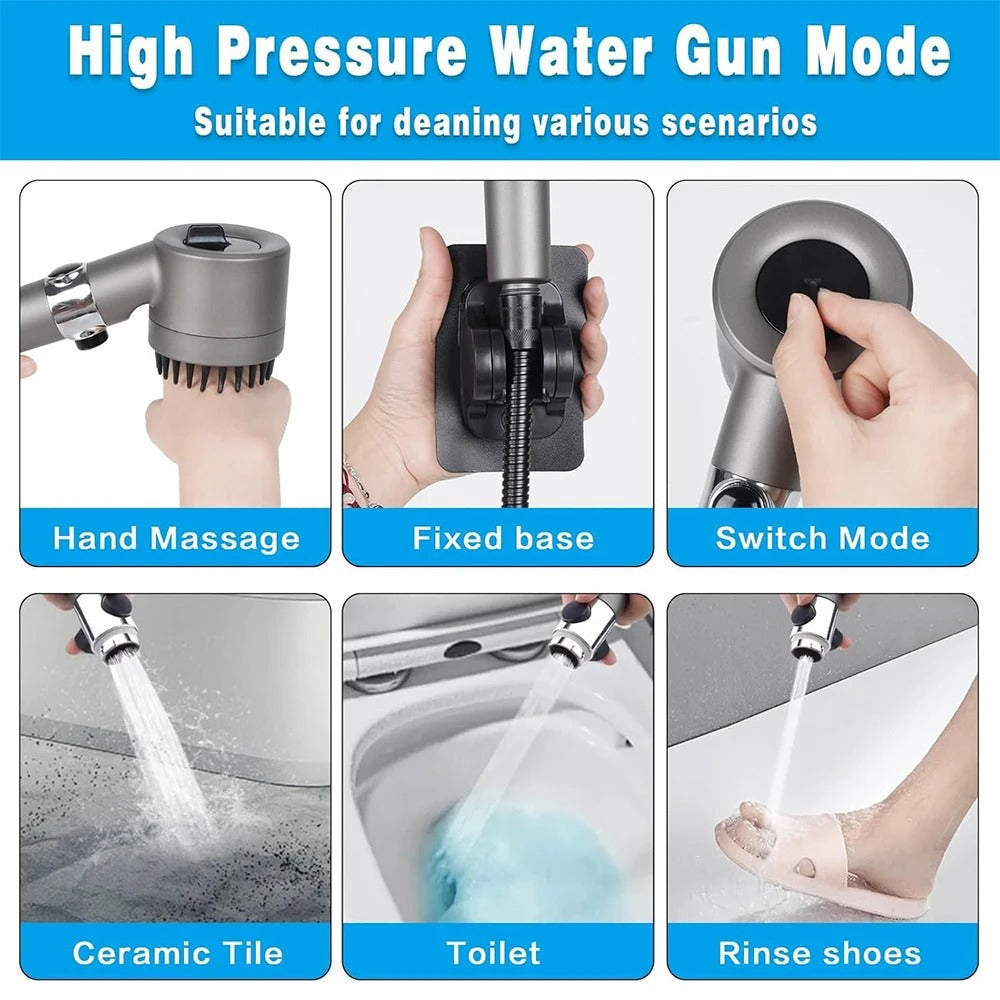 4-Mode Massage Shower Head High Pressure Shower with Built-In Filter