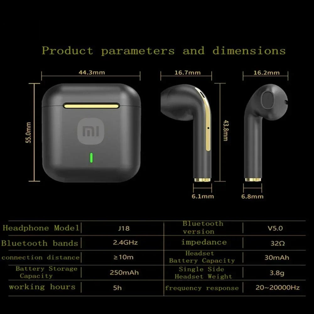 Pro Wireless Earbuds – Noise Cancelling HiFi Stereo In-Ear Headphones with Mic & Waterproof