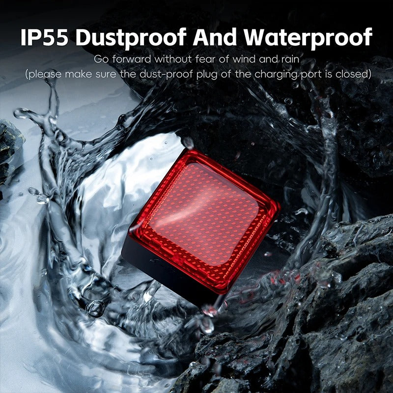 Waterproof Bicycle Taillight – Smart Pixel LED Rear Light with Brake Sensin