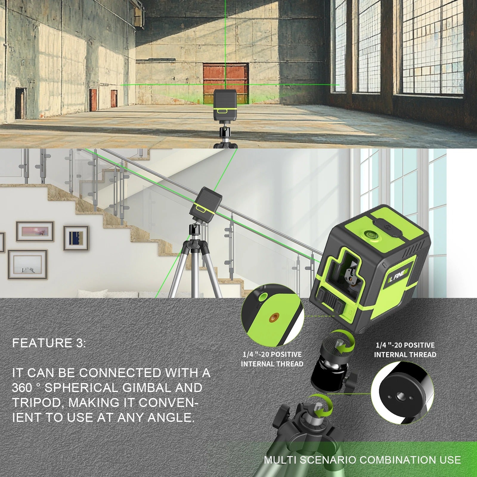 2-Line Laser Level with Tripod