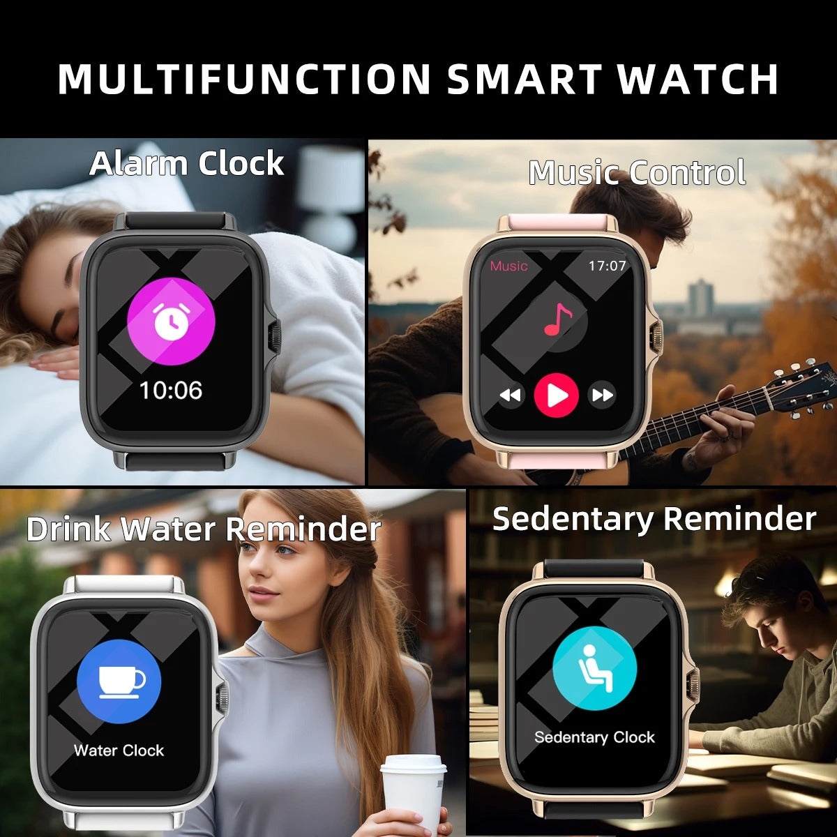 Waterproof Smart Watch – Touchscreen Fitness Tracker